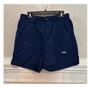Aftco Mens Shorts Size 38 Cargo Outdoor Navy Blue Fishing Made in USA